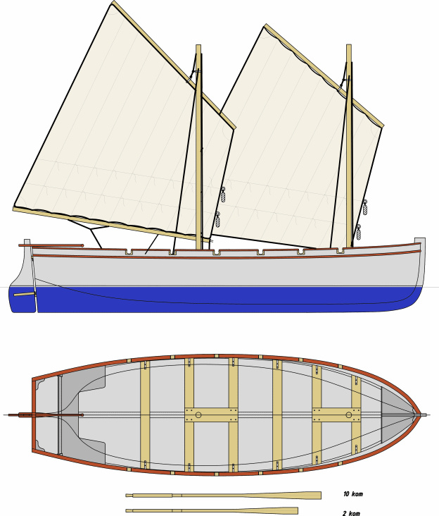 Enavigo K850 — wooden training boat with traditional rig